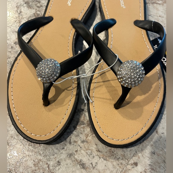 Women’s Joe Boxer flip flop rhinestone like Sandals Size 7/8 - Picture 3 of 8